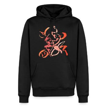 Vintage abstrait - peinture à l’aquarelle - Sweat à capuche Premium bio Homme - noir - Devant - Nico (187cm)