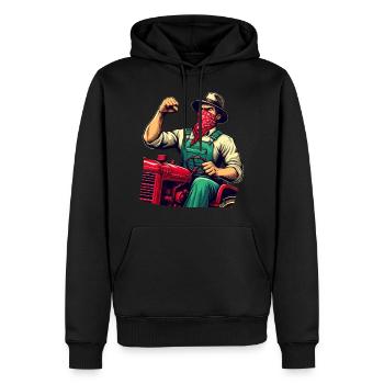 Historischer ländlicher revolutionärer Traktor - Männer Premium Bio Hoodie - Schwarz - Vorne - Nico (187cm)