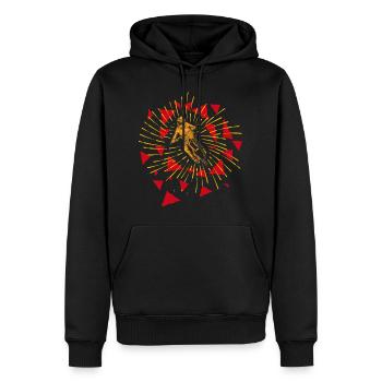 Trail biker - cycling, more than a hobby - Men’s Premium Organic Hoodie - black - Front - Nico (187cm)