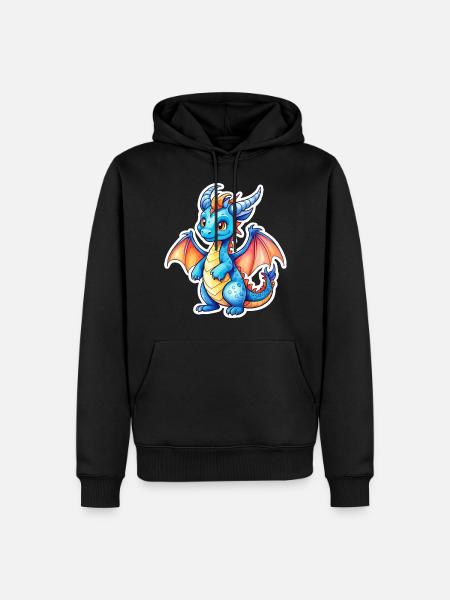 Drache Wasserfarben - Männer Premium Bio Hoodie - Schwarz