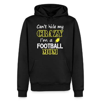 Crazy Football Mom - Men’s Premium Organic Hoodie - black - Front - Nico (187cm)
