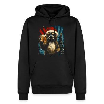 Bier Weihnachten Faultier Weihnachtsfeier - Männer Premium Bio Hoodie - Schwarz - Vorne - Nico (187cm)