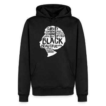 Black Woman - Men’s Premium Organic Hoodie - black - Front - Nico (187cm)