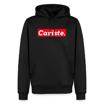 cariste rectangle rouge - Sweat à capuche Premium bio Homme - noir - Devant - Nico (187cm)