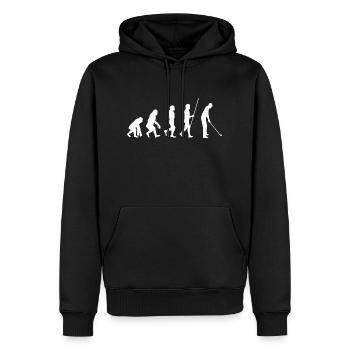 Golf Golfer Evolution Gift - Men’s Premium Organic Hoodie - black - Front - Nico (187cm)
