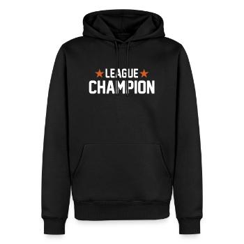 LEAGUE CHAMPION - Männer Premium Bio Hoodie - Schwarz - Vorne - Nico (187cm)