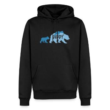 Papa high 2 ours avec 2 garçons bébés enfants - Sweat à capuche Premium bio Homme - noir - Devant - Nico (187cm)