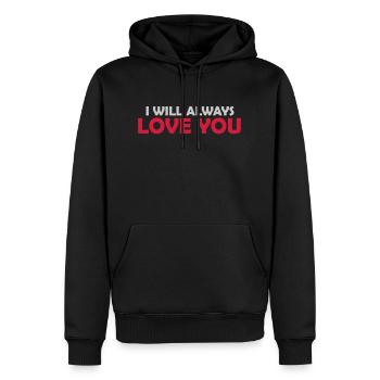 I will always love - Men’s Premium Organic Hoodie - black - Front - Nico (187cm)