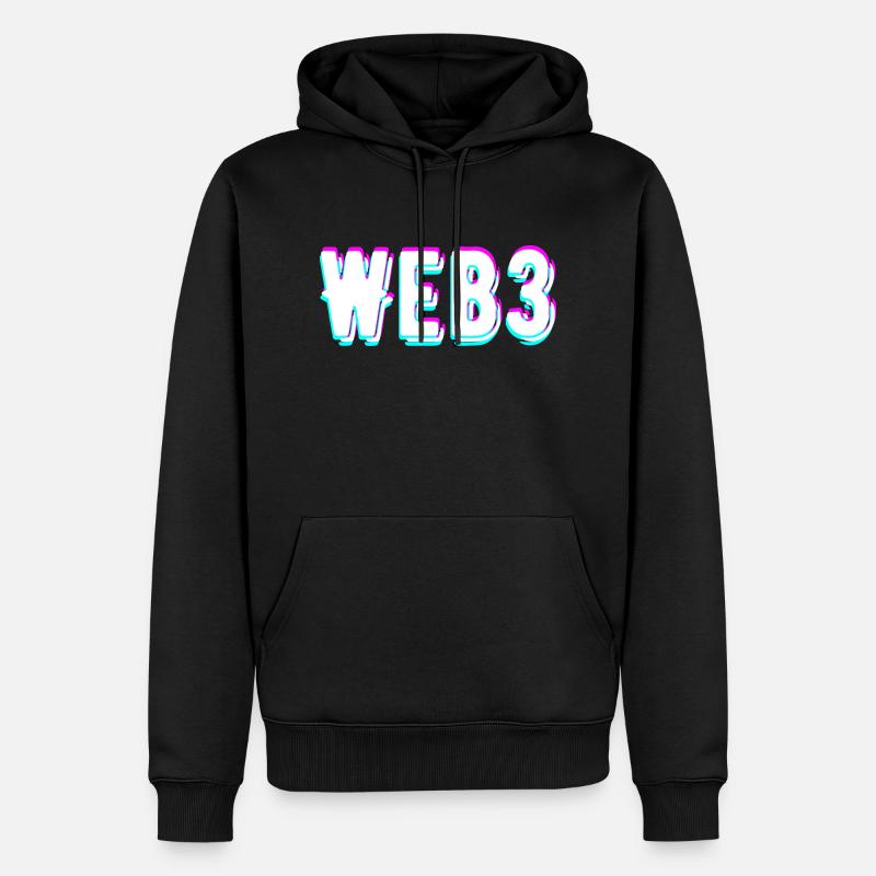 Web3 - Männer Premium Bio Hoodie - Schwarz