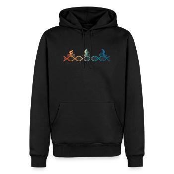 Radfahren liegt mir im Blut - Männer Premium Bio Hoodie - Schwarz - Vorne - Nico (187cm)