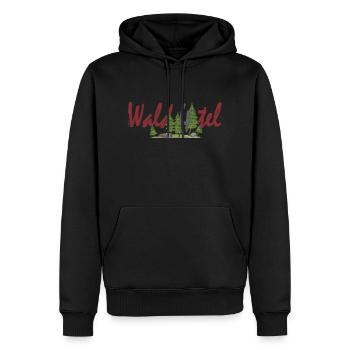 Wald4tel - Männer Premium Bio Hoodie - Schwarz - Vorne - Nico (187cm)
