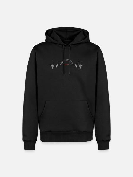 Auto Tacho Herzschlag - Auto Liebhaber Mechaniker - Männer Premium Bio Hoodie - Schwarz