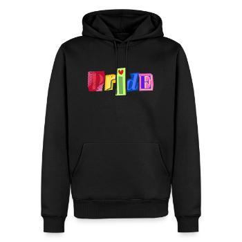 Pride - Simple. proud. statement - Men’s Premium Organic Hoodie - black - Front - Nico (187cm)