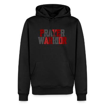 Prayer Warrior - Men’s Premium Organic Hoodie - black - Front - Nico (187cm)