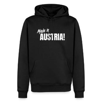 Made in Austria – pure pride of homeland - Men’s Premium Organic Hoodie - black - Front - Nico (187cm)