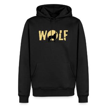wolf_092011_c_2c - Männer Premium Bio Hoodie - Schwarz - Vorne - Nico (187cm)