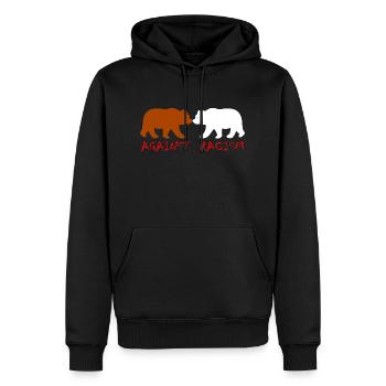 contre le racisme - Sweat à capuche Premium bio Homme - noir - Devant - Nico (187cm)