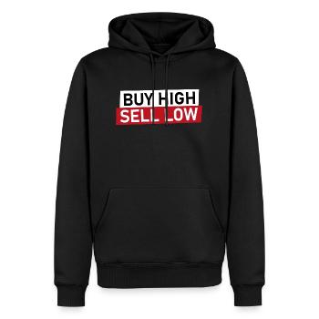 acheter haute vente low wallstreetbets stock exchange - Sweat à capuche Premium bio Homme - noir - Devant - Nico (187cm)