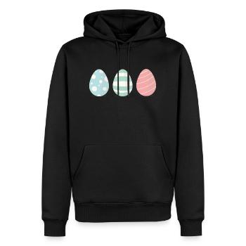 Drei Ostereier - Männer Premium Bio Hoodie - Schwarz - Vorne - Nico (187cm)