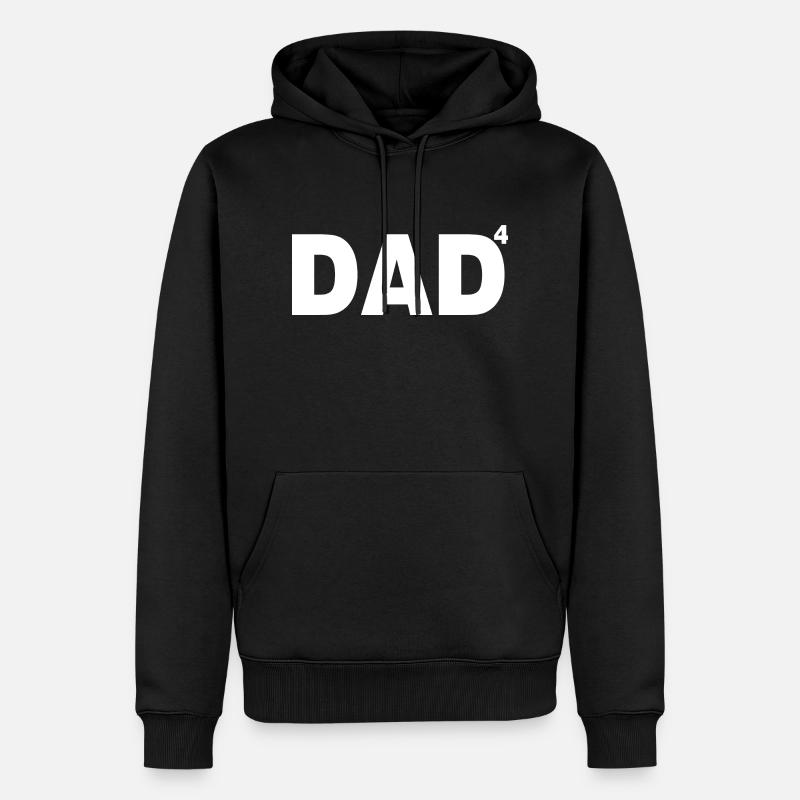 Vater von 4 - Männer Premium Bio Hoodie - Schwarz