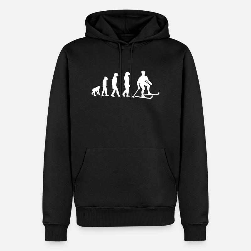 évolution ski - Sweat à capuche Premium bio Homme - noir