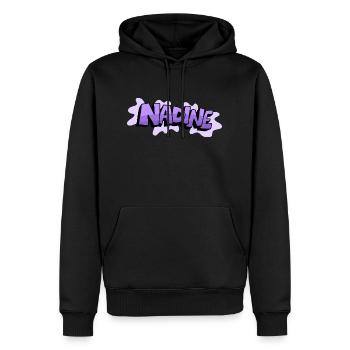 Grafitti Nom Nadine - Sweat à capuche Premium bio Homme - noir - Devant - Nico (187cm)