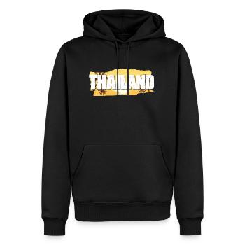Thaïlande - Sweat à capuche Premium bio Homme - noir - Devant - Nico (187cm)