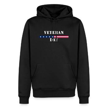 Journée des anciens combattants - Sweat à capuche Premium bio Homme - noir - Devant - Nico (187cm)