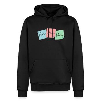 Law of Attraction - Postive Attracts Positive - Men’s Premium Organic Hoodie - black - Front - Nico (187cm)