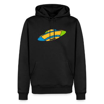 Colorful UFO Mystery Aliens - Men’s Premium Organic Hoodie - black - Front - Nico (187cm)