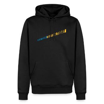 ne parler qu’au chien - Sweat à capuche Premium bio Homme - noir - Devant - Nico (187cm)