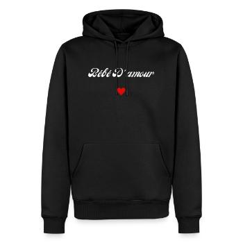 bébé d'amour - Sweat à capuche Premium bio Homme - noir - Devant - Nico (187cm)