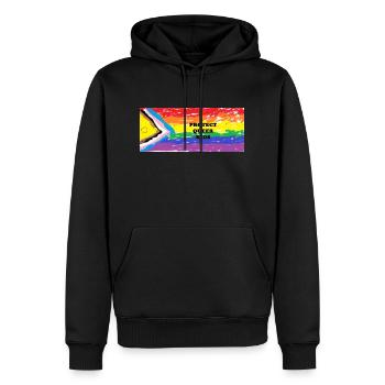 Protéger les enfants queer - Sweat à capuche Premium bio Homme - noir - Devant - Nico (187cm)