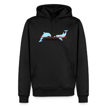 Dolphin Conspiracy Theory - Men’s Premium Organic Hoodie - black - Front - Nico (187cm)