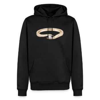 Bague - Sweat à capuche Premium bio Homme - noir - Devant - Nico (187cm)