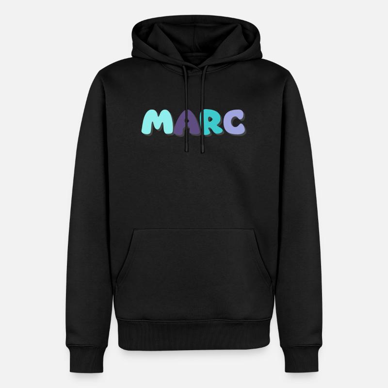 Name - Marc - Männer Premium Bio Hoodie - Schwarz