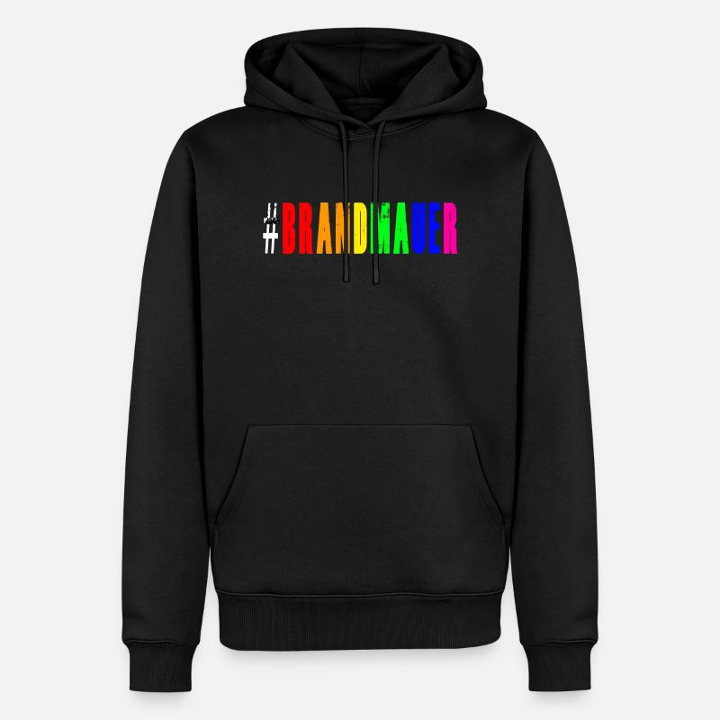 Brandmauer Regenbogen Vielfalt - Männer Premium Bio Hoodie - Schwarz