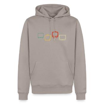 Vintage-Retro-Fernseher - Männer Premium Bio Hoodie - Taupe - Vorne - Nico (187cm)