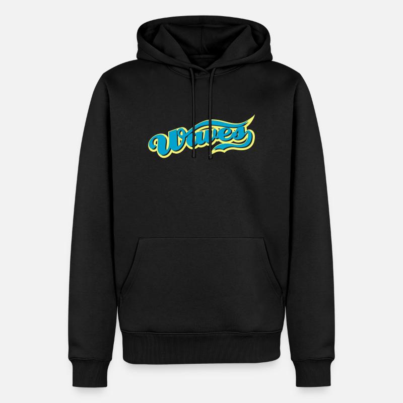 waves - Sweat à capuche Premium bio Homme - noir