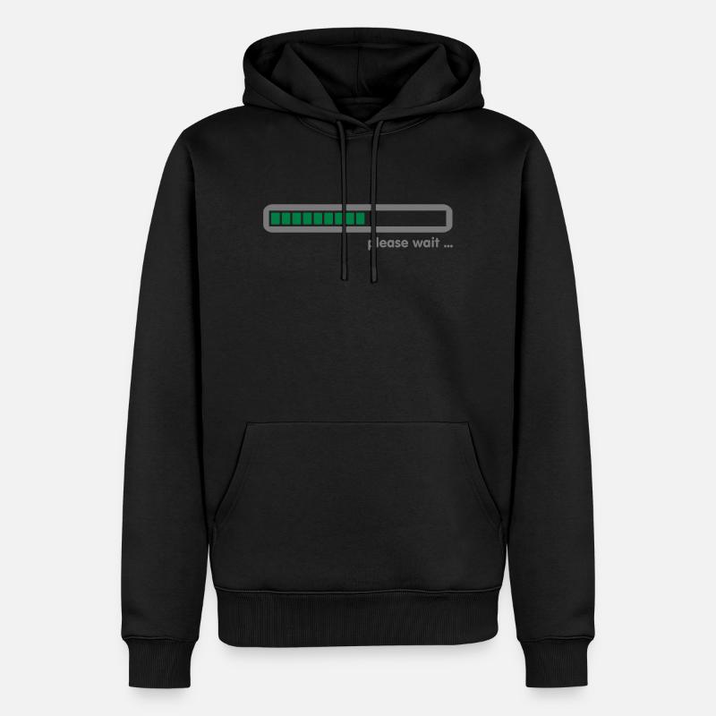 loading ... please wait (2c) - Männer Premium Bio Hoodie - Schwarz