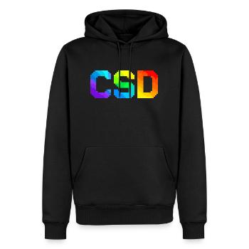CSD - Pixel Pride Flag - Männer Premium Bio Hoodie - Schwarz - Vorne - Nico (187cm)