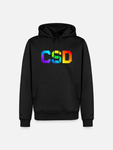 CSD - Pixel Pride Flag - Männer Premium Bio Hoodie - Schwarz