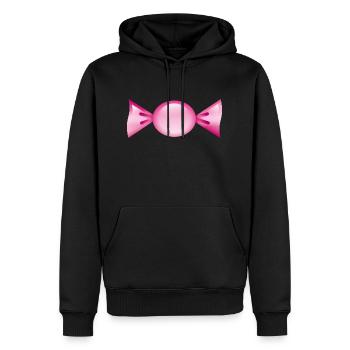 Smiley Candy - Sweat à capuche Premium bio Homme - noir - Devant - Nico (187cm)