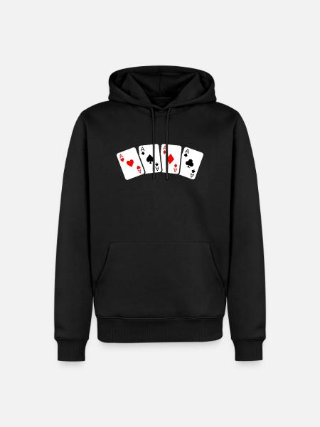 Poker Cards - Casino Gambling Playing Cards - Men’s Premium Organic Hoodie - black