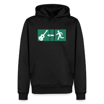 Ukulélé Escape - Sweat à capuche Premium bio Homme - noir - Devant - Nico (187cm)
