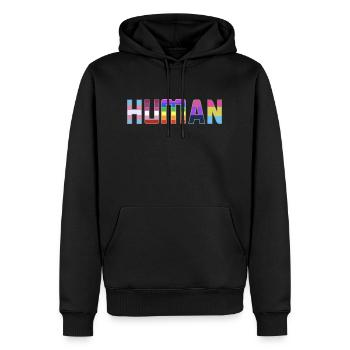 T-Shirt LGBTQ humain Flag Pride - Sweat à capuche Premium bio Homme - noir - Devant - Nico (187cm)