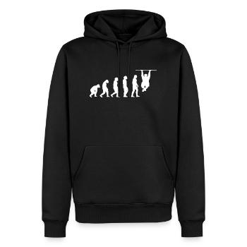 Fitness Muskel Bodybuilder Krafttraining Sportler - Männer Premium Bio Hoodie - Schwarz - Vorne - Nico (187cm)