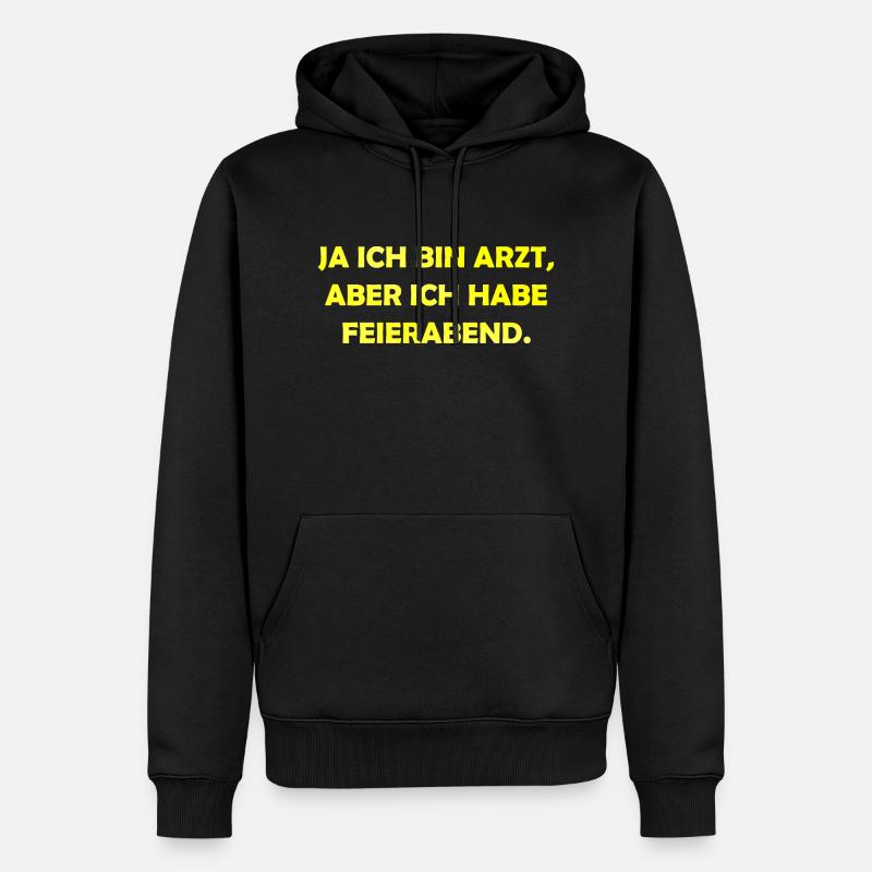 ich bin Arzt im Feierabend - Männer Premium Bio Hoodie - Schwarz