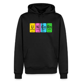 Einhorn - Männer Premium Bio Hoodie - Schwarz - Vorne - Nico (187cm)