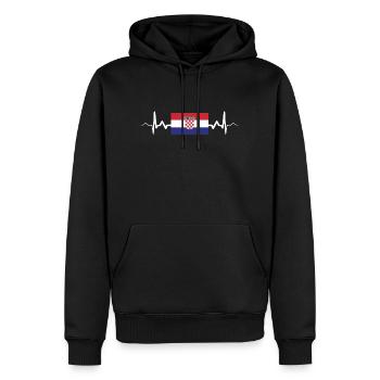 Kroatien Herzschlag Kroate - Männer Premium Bio Hoodie - Schwarz - Vorne - Nico (187cm)